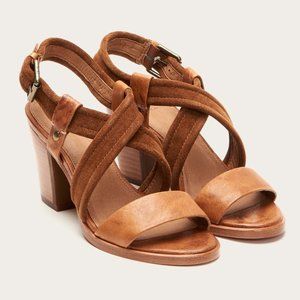Frye Dani Crisscross Sandal Camel Women's 7M
